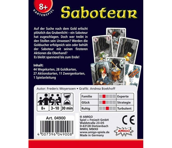 Настольная игра Саботер (Вредитель| Saboteur). Amigo