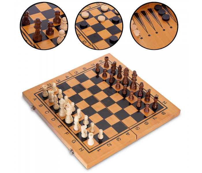 Набор из 3 игр (шахматы, нарды, шашки). 40 х 40 см, 341-163