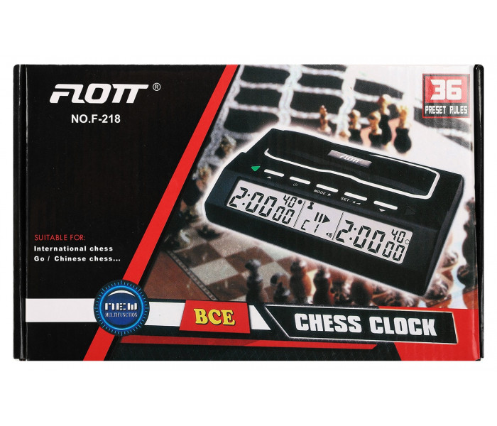 Часы шахматные электронные FLOTT F908 (пластик)