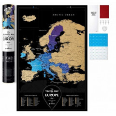 Скретч карта Європи Travel Map Black Europe (ENG) 1DEA.ME (4820191130708)