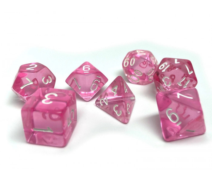 Набор кубиков RPG Transparent 7 Dice Set Pink (g7dtran12)