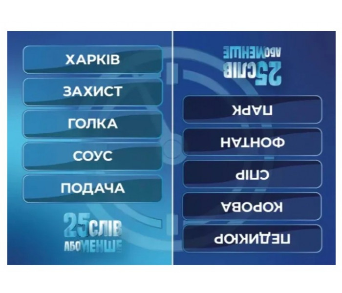 Настольная игра 25 слов или меньше. Gamesly