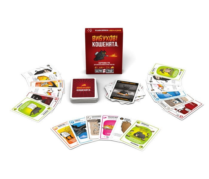 Настольная игра Взрывные котята: Бери и играй (Exploding Kittens: Grab & Game). Rozum (R124UA)