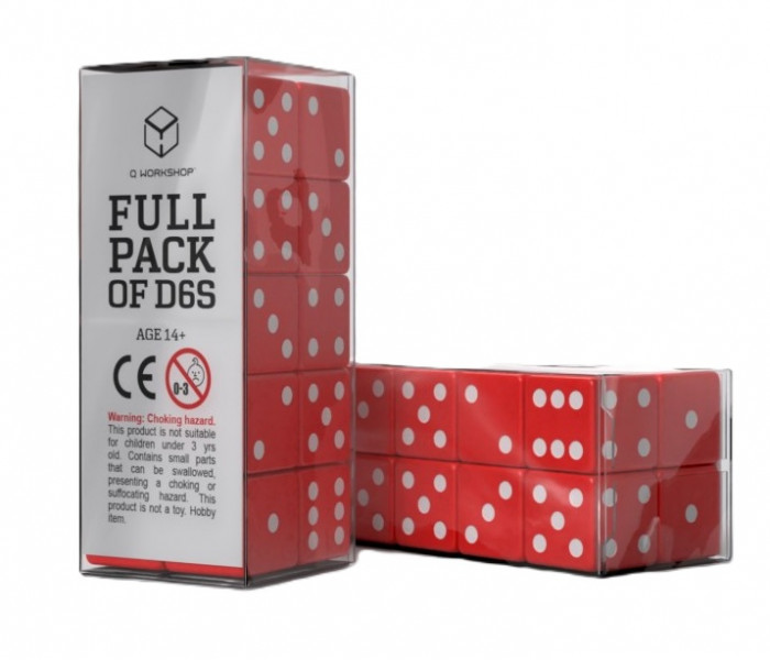 Набор кубиков D6: Red&White. Q WORKSHOP (S20606)