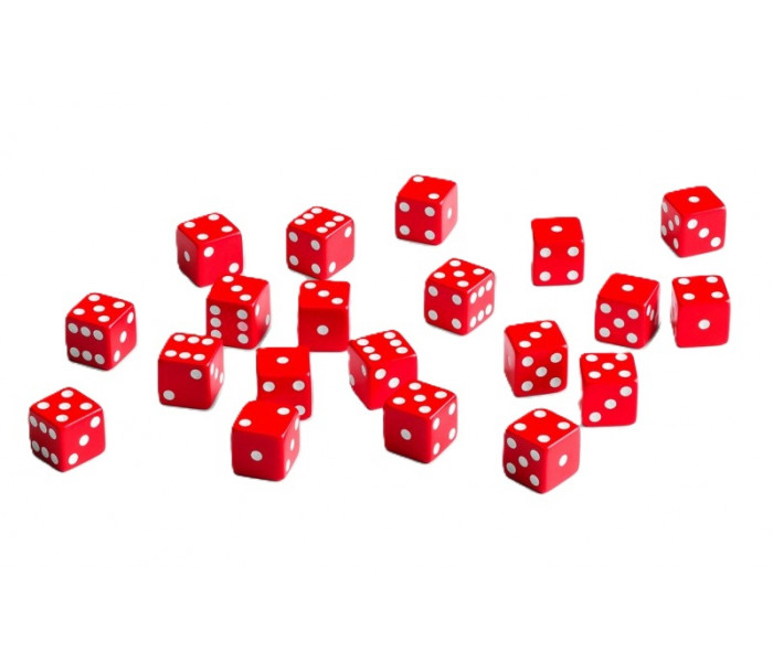 Набор кубиков D6: Red&White. Q WORKSHOP (S20606)