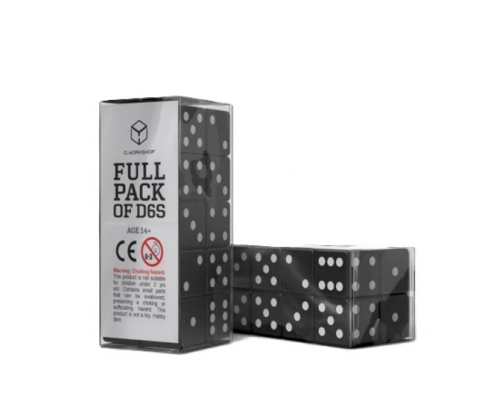 Набір кубиків D6: Black&White. Q WORKSHOP (S20601)