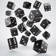 Набір кубиків D6: Black&White. Q WORKSHOP (S20601)