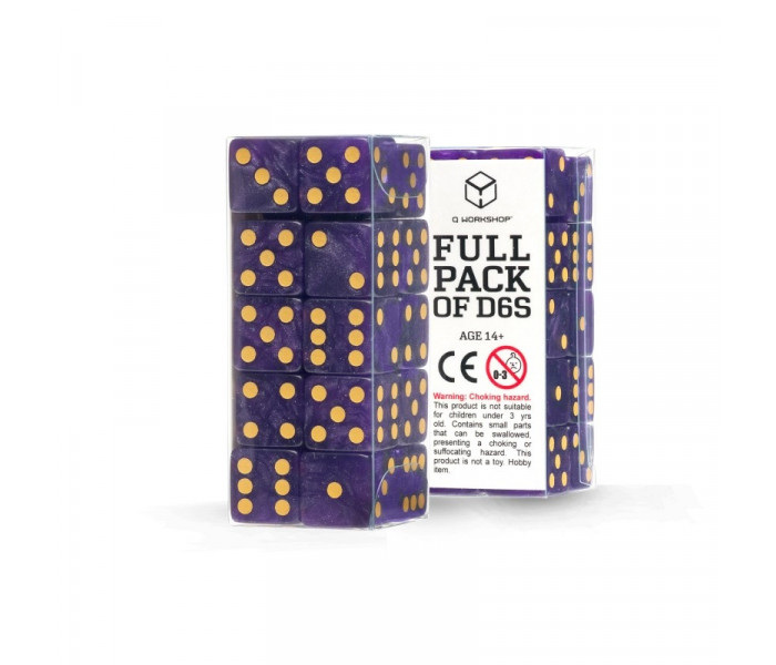 Набор кубиков D6: Shimmering Purple & Gold. Q WORKSHOP (S20605)