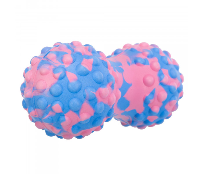 Мяч массажный двойной для МФР и самомассажа Duoball SP-Sport FI-0884 голубой-розовый