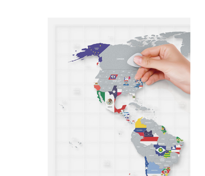 Скретч карта Европы "Travel Map AIR Flags". 1DEA.ME