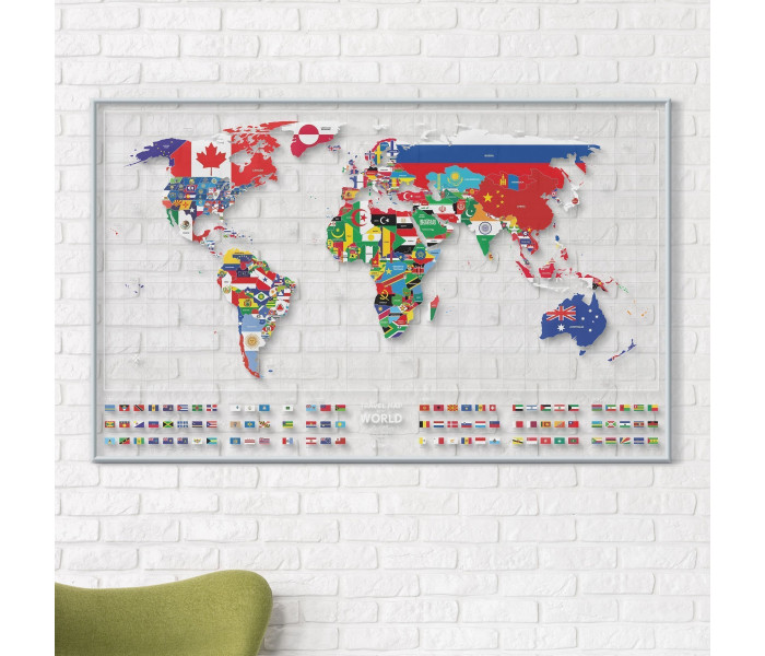 Скретч карта Европы "Travel Map AIR Flags". 1DEA.ME