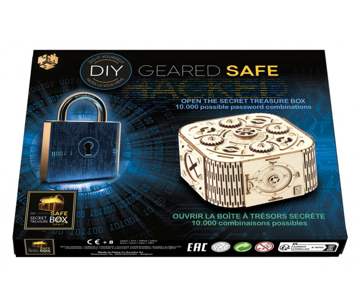 Головоломка квест-бокс DIY Geared Safe Secret Treasure Box Wooden