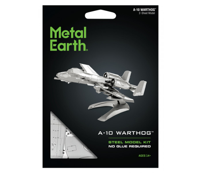 Металлическая сборная 3D модель "Американский штурмовик A-10 Warthog". Metal Earth (MMS109)