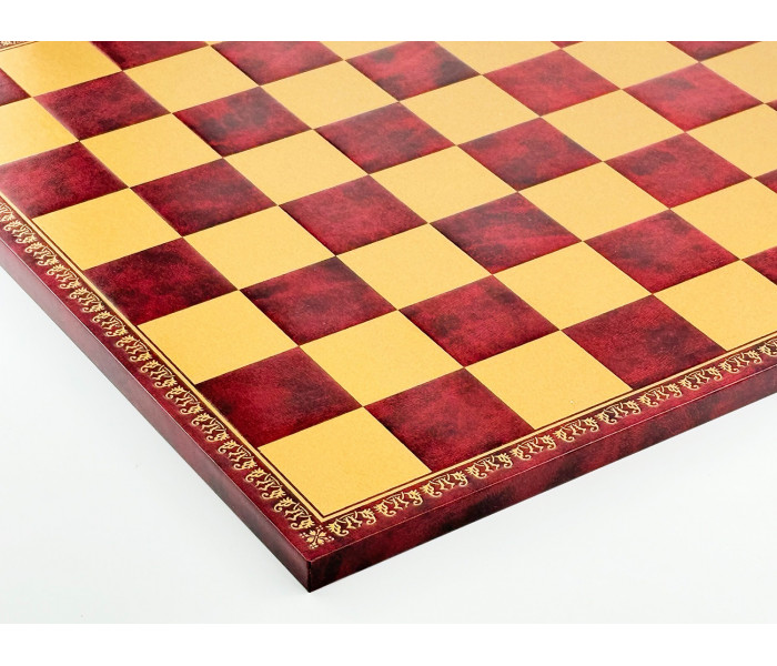 Премиальный шахматный набор "Classic" 45 x 45 см металлических фигур и золотисто-бордовая кожаная доска. Italfama (15B+203GR)