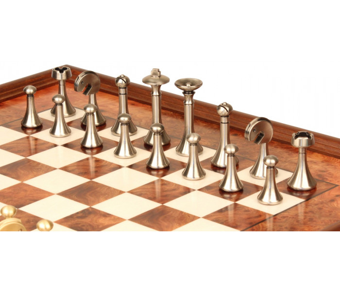 Элитный шахматный набор "Classic" 53 x 53 см металлических фигур и деревянная доска-столик. Italfama (15B+434R)