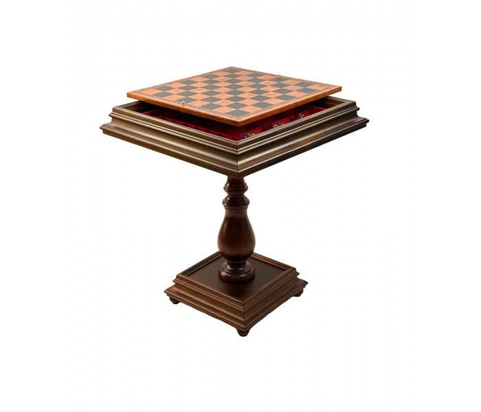 Элитный шахматный стол-ломберный "Egyptian Medium Set" 55 x 55 см с монументальными металлическими фигурами 9,5 см. Italfama (19-54+TAV217)