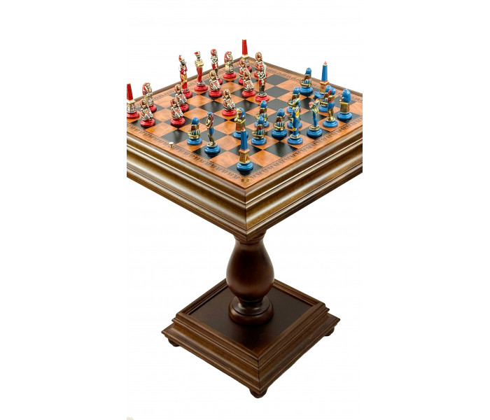 Элитный шахматный стол-ломберный "Egyptian Medium Set" 55 x 55 см с монументальными металлическими фигурами 9,5 см. Italfama (19-54+TAV217)