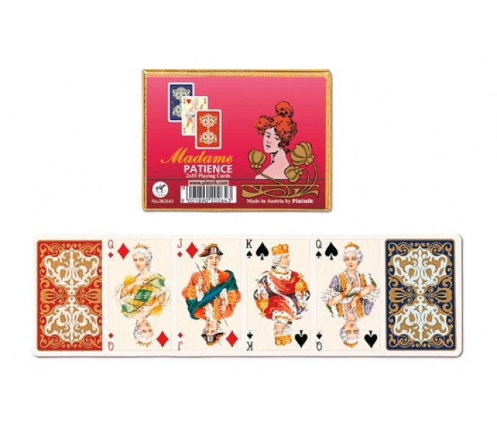 Игральные карты для пасьянса Madame Patience, 2 колоды по 55 карт. Piatnik (2026)