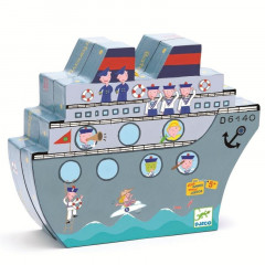 Настольная игра Морской бой (дерево) (Naviplouf). Djeco (DJ05270)