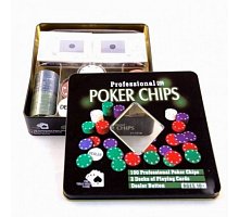Фото Набір для покеру на 100 фішок "Техаський холдем", номінал 1-25. 4g-chips