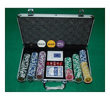 Фото Набір для покеру на 300 фішок, номінал 25-5000. 11,5g-chips