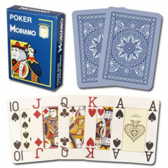 Пластикові карти для покеру Modiano Cristallo 4 Jumbo Index Blue