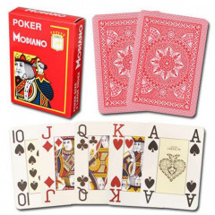Пластикові карти для покеру Modiano Cristallo 4 Jumbo Index Red