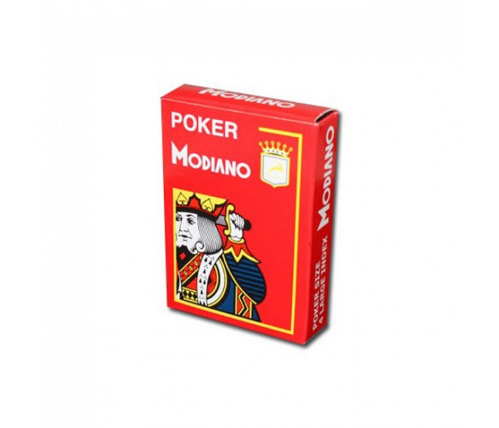 Пластиковые карты для покера Modiano Cristallo 4 Jumbo Index Red