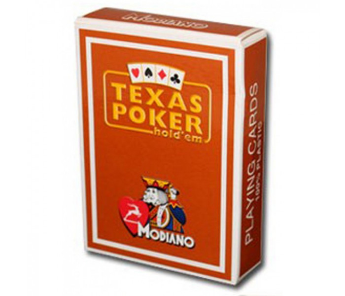 Игральные карты для покера Modiano Texas Poker 2 PIP Jumbo Brown