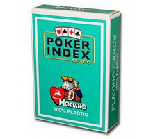 Фото Пластиковые карты для покера Modiano Poker Index Green
