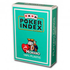 Пластиковые карты для покера Modiano Poker Index Green