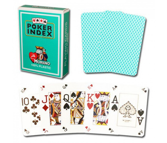 Пластиковые карты для покера Modiano Poker Index Green