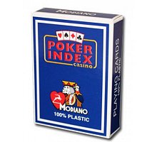 Фото Пластиковые карты для покера Modiano Poker Index Blue