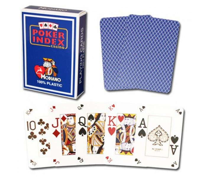Пластиковые карты для покера Modiano Poker Index Blue