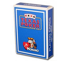 Фото Карты Modiano Texas Poker 2 PIP Jumbo Light Blue