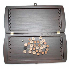 Нарды большие Полукруглые (фишки с кожей), 51 см (31144-2)