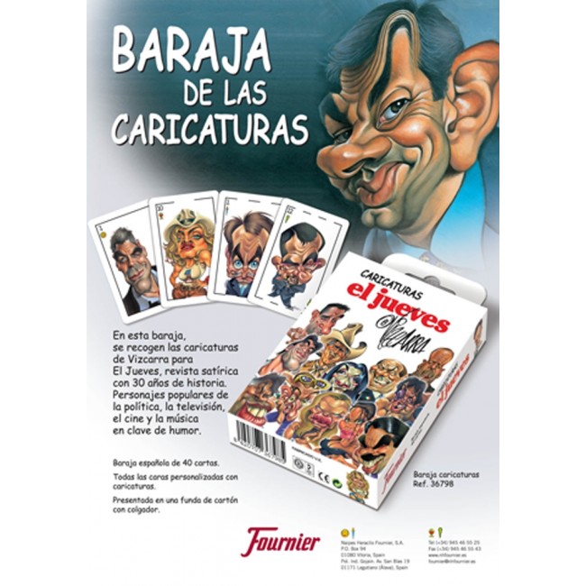 Фото Карты Fournier Caricaturas (Карикатуры). Испанская колода, 40 карт, 36798