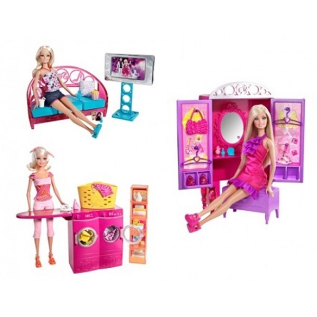 Фото Кукла Барби с набором мебели