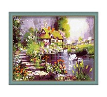 Фото Розмальовка за номерами "Будинок біля ставка" (40х50), Color Kit CG035