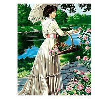Фото Розмальовка за номерами "Дама з трояндами" (40х50), Color Kit CG082
