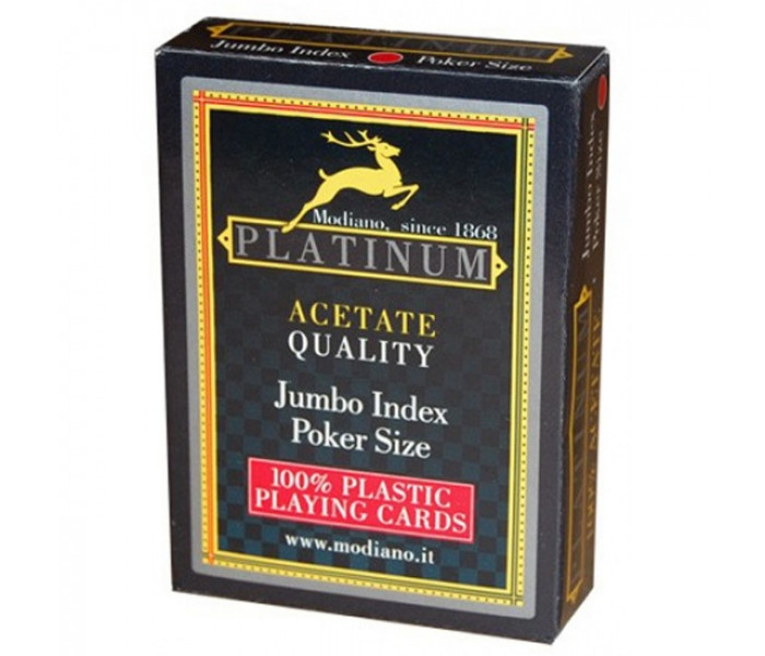 Ацетатні карти Modiano Platinum Poker Jumbo, red