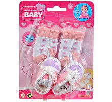 Фото Аксесуари для пупса, рожево-фіолетове взуття та шкарпетки, New Born Baby, 556 0844-4