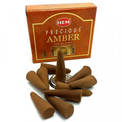 Арома конусы Драгоценный Янтарь (Precious Amber) 10 конусов + подставка. HEM (34614)