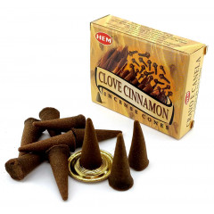Арома конусы Гвоздика и Корица (Clove Cinnamon) 10 конусов + подставка. HEM (34642)