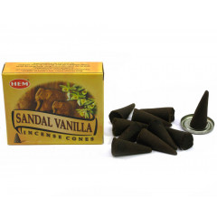 Арома конусы Сандал и Ваниль (Sandal Vanilla) 10 конусов + подставка. HEM (31191K)