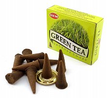 Фото Арома конуси Зелений Чай (Green Tea) 10 конусів + підставка. HEM (34635)