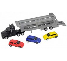 Фото Автотранспортер (чорний) та 3 машинки, Dickie Toys, 374 6000-3
