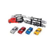 Фото Автотранспортер (червоний) з 4 машинками, Dickie Toys, 374 5000-1
