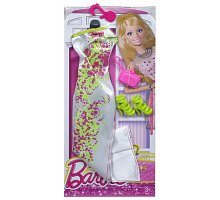 Фото Біла довга вечірня сукня з візерунком та аксесуари, Barbie, Mattel, біла довга сукня з візерунком, CFX92-1