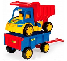 Фото Велика іграшкова вантажівка Гігант з візком, 55 см, Wader, 65100